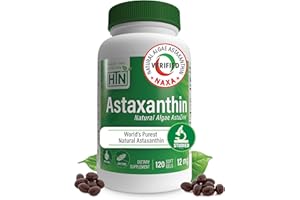 Health Thru Nutrition Astaxanthin Triple Strength 12mg Supplement 120 Softgels | AstaZine from Algae Organically Grown in Pristine Himalayan Water | Skin and Vision Support
