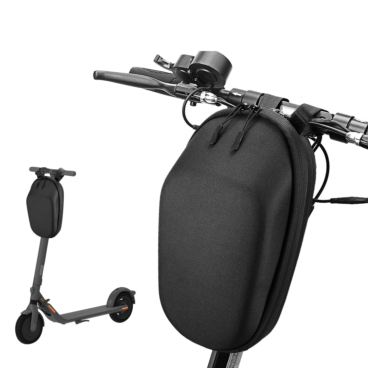 Lixada Scooter Bag for Xiaomi Mijia M365 Electric Scooter, 3L Black Oxford Cloth Front Tube Bag with Zippered Pocket and Non-Adjustable Sticky Strap
