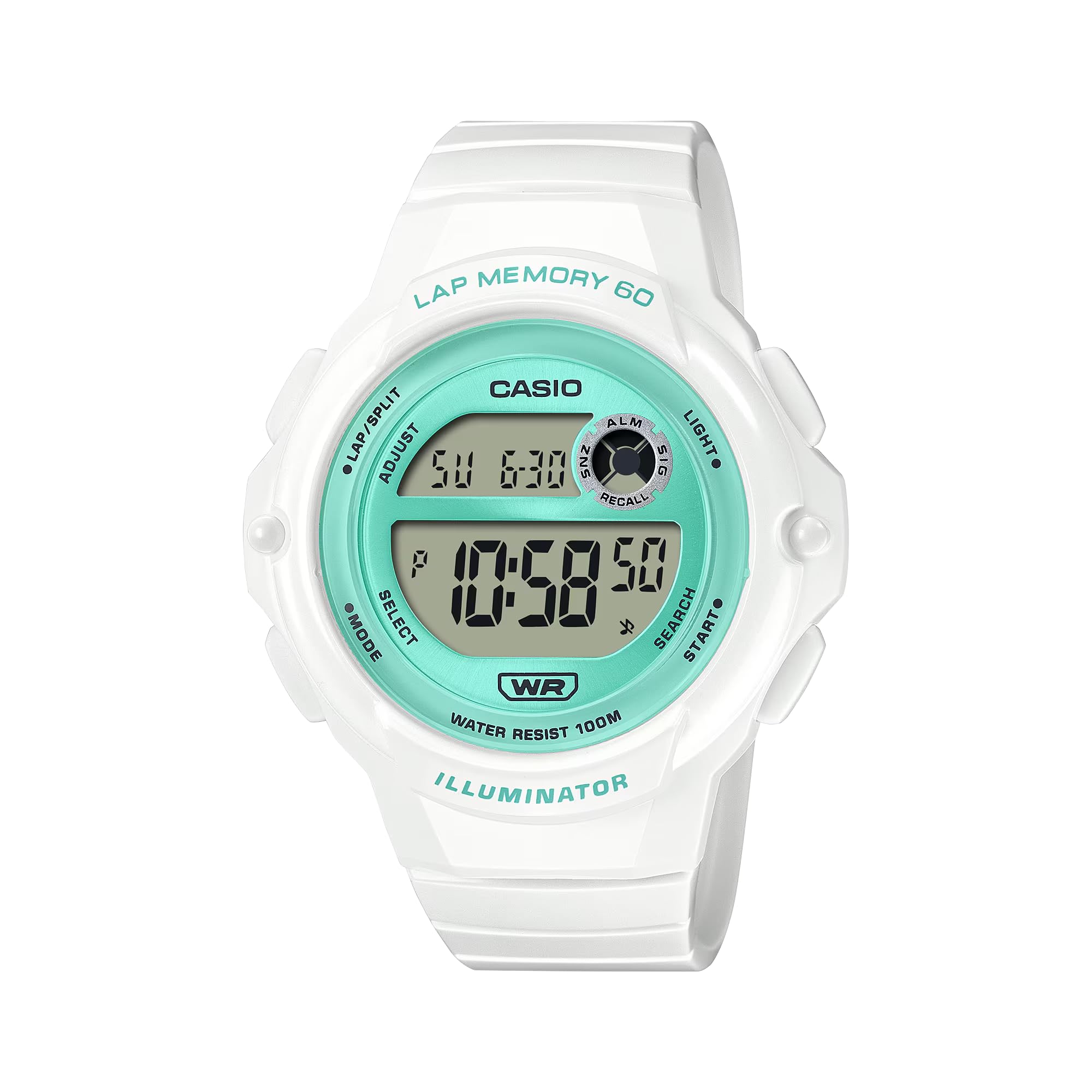CASIO LWS-1200H Sports Gear, Cheap Casio Running, Jogging, Sports, 60 Lap Memory, Waterproof, Lightweight (White/Blue) [Parallel Import]