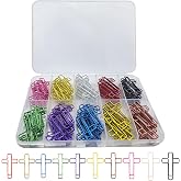 100 Pcs Colored Cross Paper Clips Assorted Colorful Coated Paperclips for Christian Journaling Supplies and Everyday Use