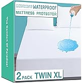 Lunsing 2 Pack Waterproof Twin XL Mattress Protector for College Dorm, Noiseless, Breathable, and Soft Twin Extra Long Size M