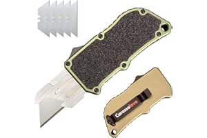 CARESSOLOVE 𝗖𝗮𝗿𝗲𝘀𝘀𝗼𝗹𝗼𝘃𝗲 𝗔𝘃𝗶𝗮𝘁𝗶𝗼𝗻 𝗔𝗹𝘂𝗺𝗶𝗻𝘂𝗺 utility knife, EDC Auto Box Cutters Retractable Heavy Duty Cardboard Cutter, Replaceable Blade Pocket Knife With Clip, With 5pcs Spare Blades