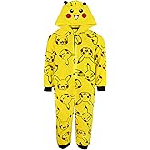 Pokemon Onesie Pikachu Yellow 3D Ears Kids Sleep Suit, Yellow, 7-8 Years