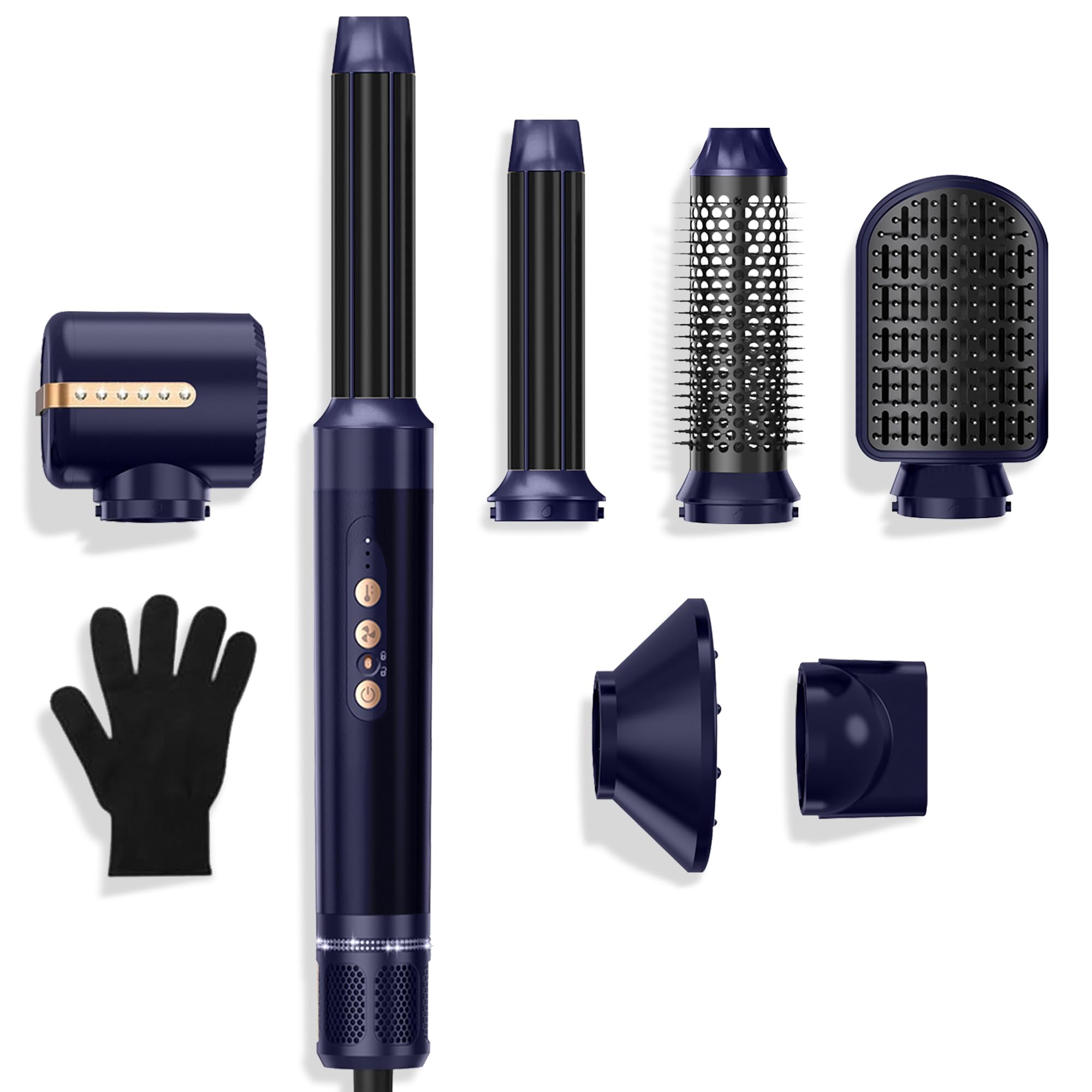 Photo 1 of *** PARTS ONLY *** Hair Dryer Brush 7 in ONE, Powerful Blow Dryer Brush with Hair Wrap Curler, Fast Drying, Volumizing, Curling, Straightening, Ionic Hair Dryer with Diffuser, Hair Styling Tools Women