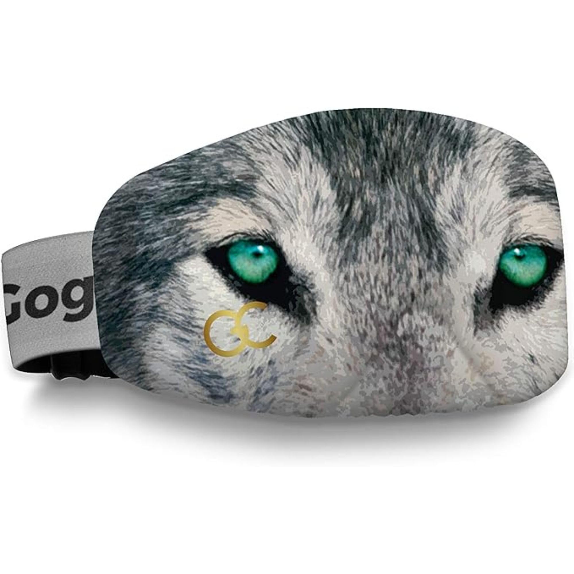 GogglesCover Ski Goggles Protective Cover, Protective Goggle Cover Portable, Ski Goggle Cover Sleeve Anti-Scratch, Ski Goggles Accessories, Ski Equipment, Wolf Design