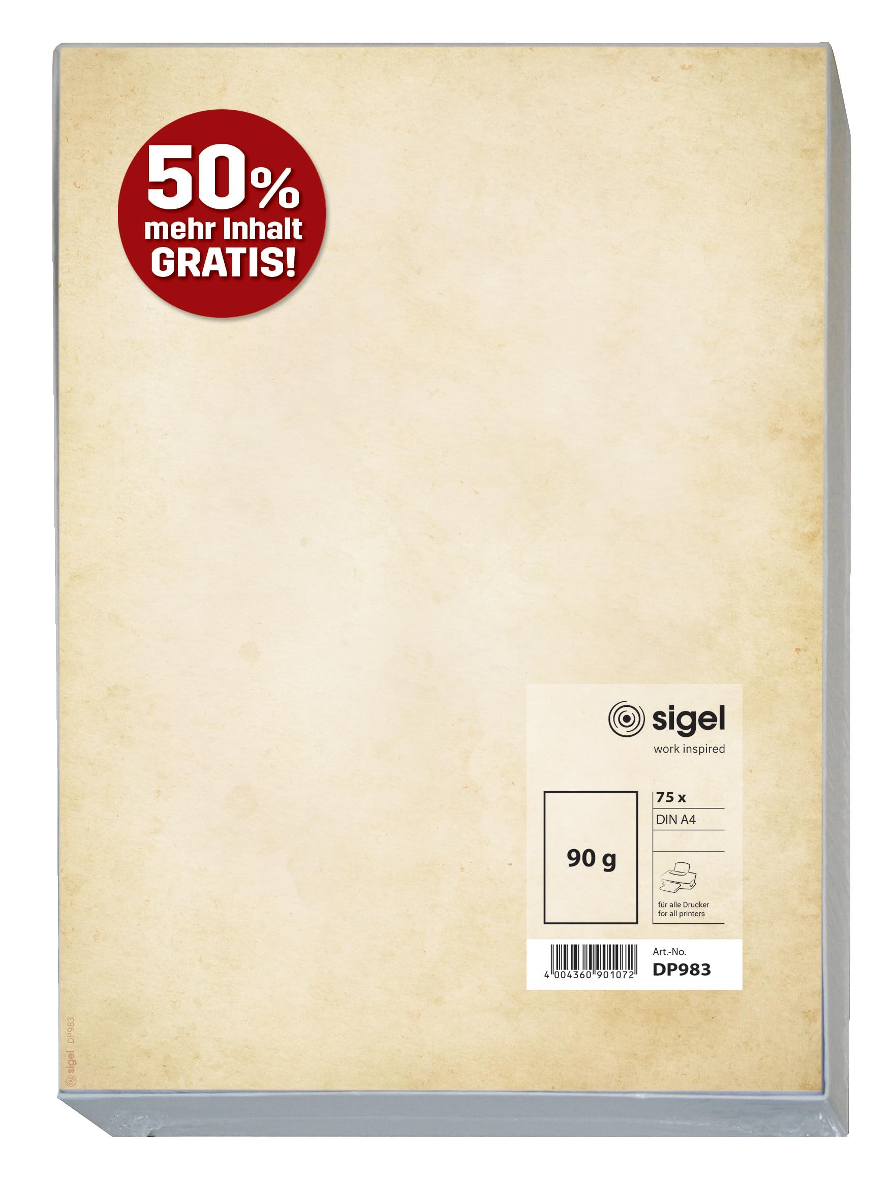 SIGEL DP983 Motif Paper - Vintage - Beige - 90 GSM - A4-75 Sheets
