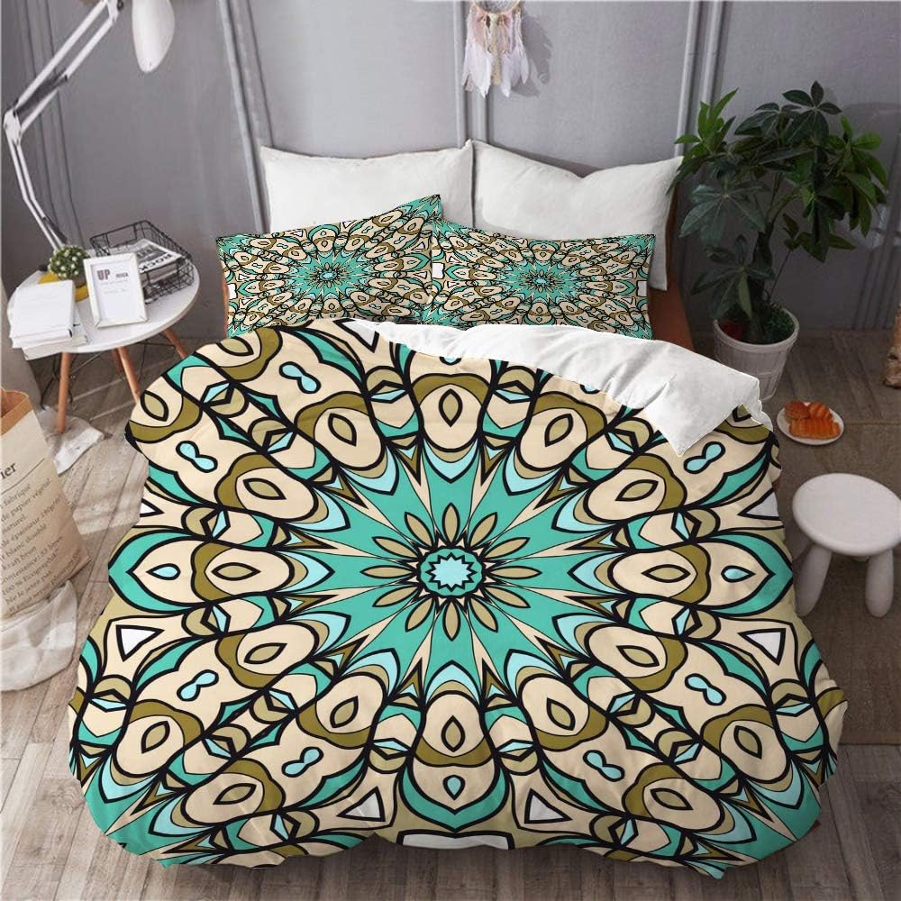 KASMILN Ropa de Cama，patrón de Mandala Floral Decorativo Moderno 1