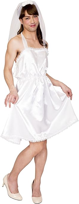 Amazon Party City 女装man コスプレ ゆるふわ花嫁man ユニセックス 白 おもちゃ おもちゃ