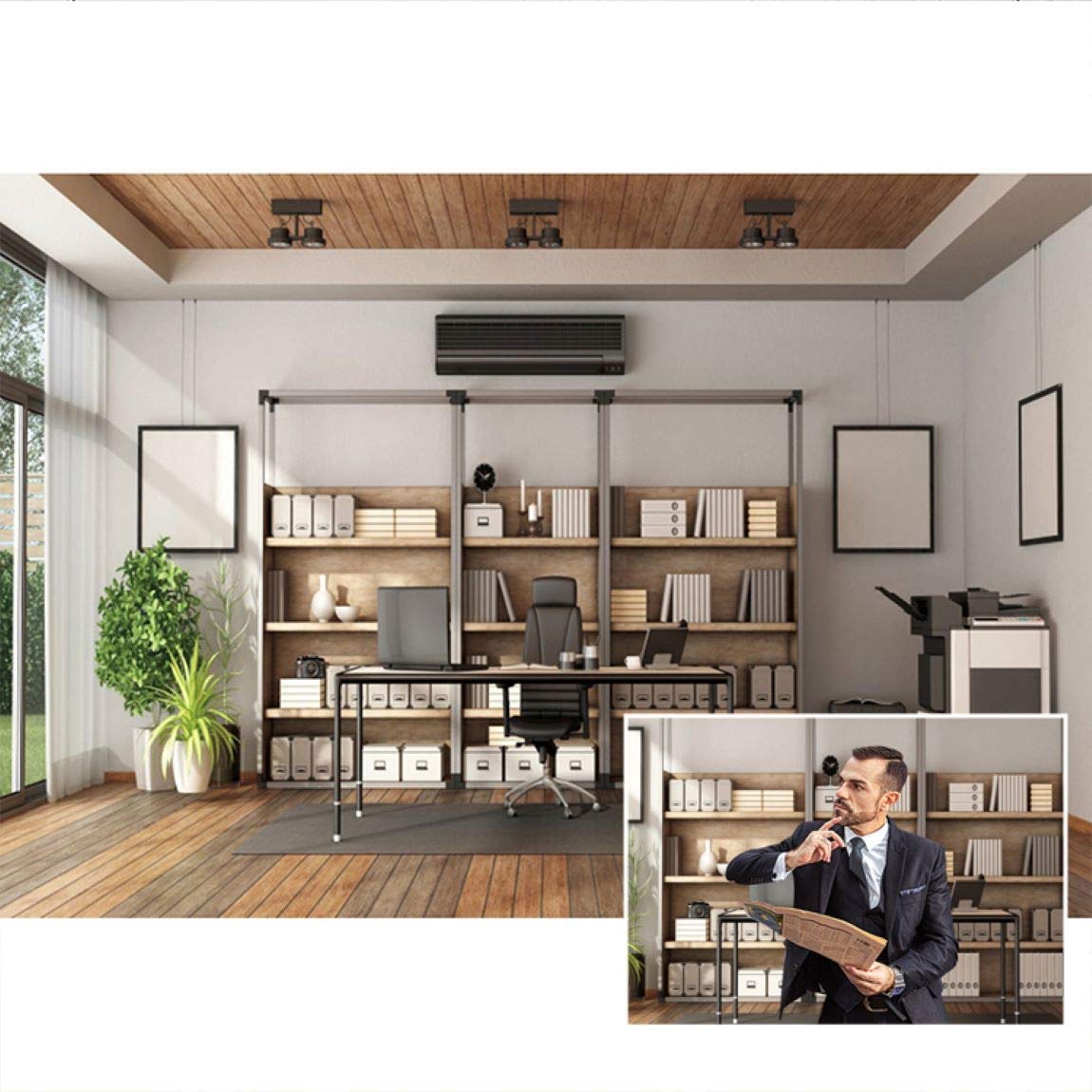 thumbnail image 2 of Leowefowa 12x10ft Vinyl White Brick Background Modern Office Backdrop 2 of 13