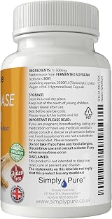 Simply Pure Nattokinase 500mg 2500 FU Vegan Gluten Free 90 Capsules view 3