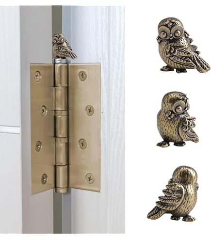 3-Pack Brass Sparrow Magnetic Hinge Toppers – Cute Little Bird Decor For Doors, Cabinets & Shelves