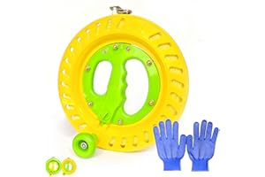 Flying Hoofer Kite Reel for Kids & Adults - 7.2/8/8.7 Inch Dia,High Strength Kite String with Connector - Large Handle,Safety Lock,Kite Line Winder for Effortless Flying and Control.