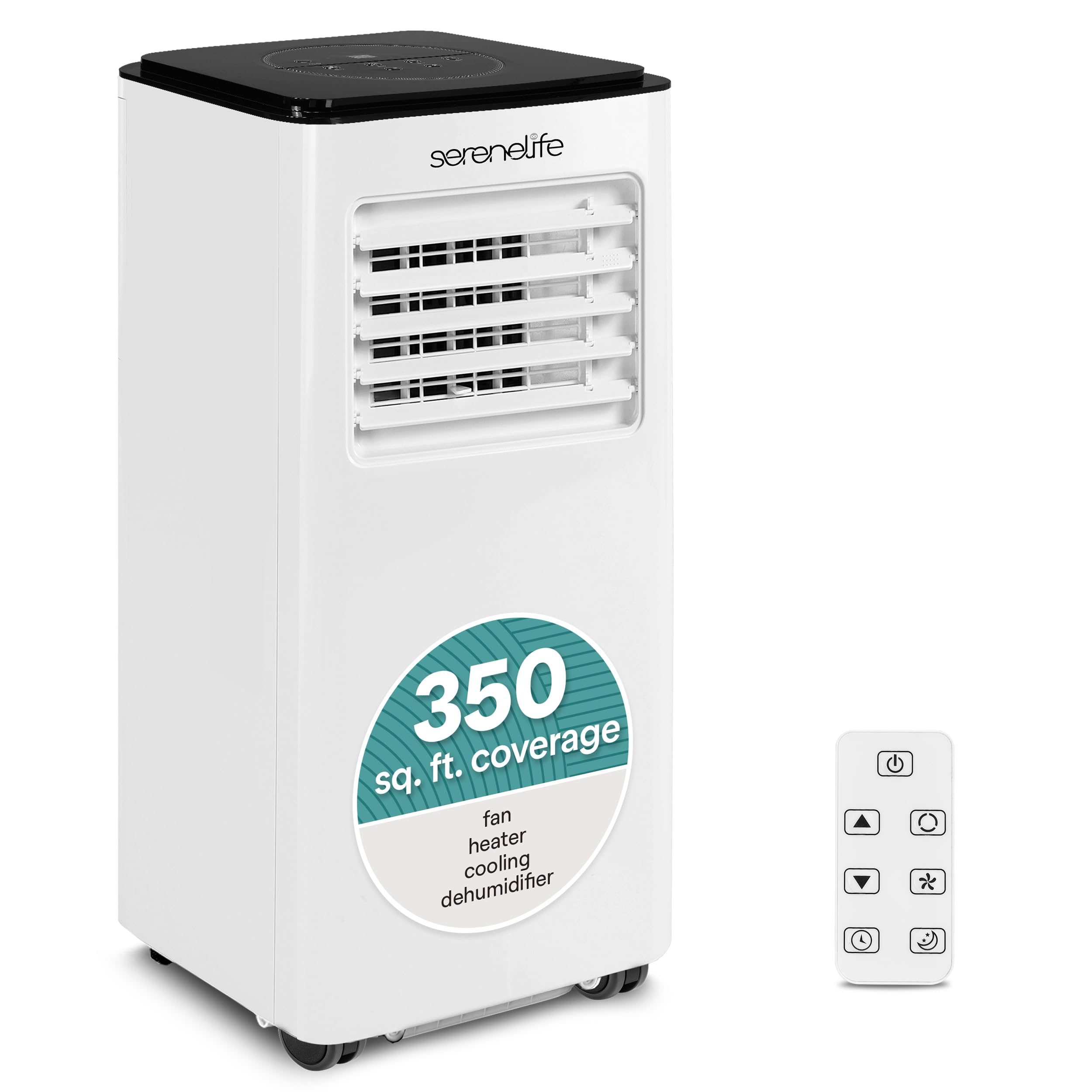 Photo 1 of *****it turns on perfectly***** SereneLife 8000 BTU Portable Air Conditioner with Heat, Compact 4-in-1 Portable AC & Heater for Room Up to 350 Sq Ft with Dehumidifier & Fan Function, Remote Control, Window Mount Kit, 13" x 11" x 26"