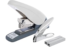 PraxxisPro PowerForce 70 Heavy Duty Flat Clinch Office Stapler, 2 to 70 Sheets Using one Size 3/8" Leg-Length Staple, includes 400 Staples and a Staple Remover