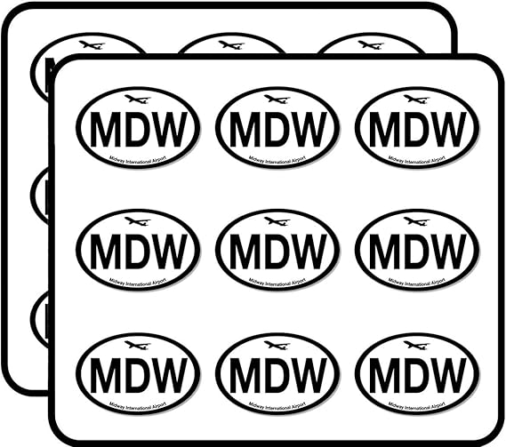 Amazon Com Oval Mdw Airport Code Midway Illinois Fly Pilot Amazon Com Oval Mdw Airport Code Midway Illinois Fly Pilot