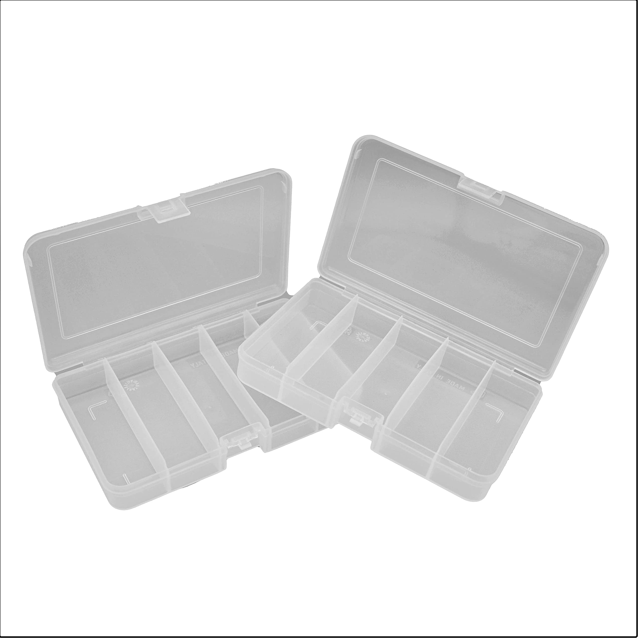 SHC Web 2 x Small 5 Compartment Boxes (Fishing Tackle/Bait/Lure/Accessories Storage)