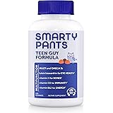 SmartyPants Teen Guy Formula, Daily Multivitamin Gummies: Vitamins C, B12, K, Zinc, & Biotin for Immune Support, Energy, Skin
