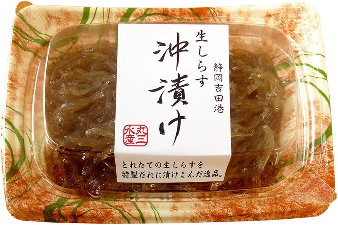 Amazon 静岡県吉田港産 生しらす沖漬け 100g 8 駿河湾の新鮮シラス沖漬 株式会社丸三水産 漬け 酢〆魚 通販