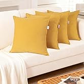 Cosixury Throw Pillow Covers Corduroy Pillowcase Set of 4, No Inserts| Thick Fall Autumn Winter Decorative Soft Couch Shams S
