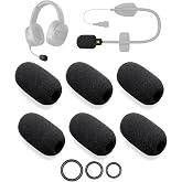Voarmaks 6-Pack Microphone Foam Compatible with CARDO PACKTALK, FREECOM X, Spirit Series, Motorcycle Helmet Mic Cover Replacement Parts Windscreen Pop Filter + 12 O-Rings in 3 Sizes