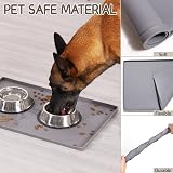 MateeyLife Cat & Dog Food Mat, Silicone, Non-Slip, 61x40 cm, Gray view 5