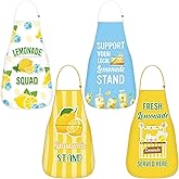 Shyyween 4 Pcs Lemonade Stand Apron Lemon Washable Apron Collection Kitchen Lemonade Stand Accessories for Cooking Supplies