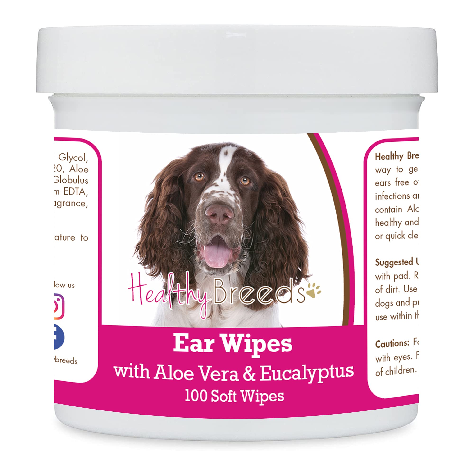 Photo 1 of **PARTIAL SET** Healthy Breeds English Springer Spaniel Ear Cleaning Wipes with Aloe & Eucalyptus for Dogs 100 Count
