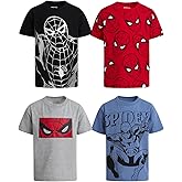 Marvel Spider-Man Boys Graphic Tees - 4 Pack Spider-Verse Comic Spidey and Friends Graphic T Shirts for Toddler & Little Boy