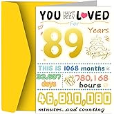 89th Birthday Card, Funny Birthday Decorations for Women Men, Best 89 Year Old Birthday Gifts for Grandpa Grandma, Unique Creative Gift for Mother Dad