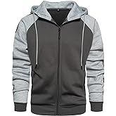 Wirltte Hoodies for Men Zip Up Hoodie Drawstring Casual Long Sleeve Pocket Hooded Sweatshirts