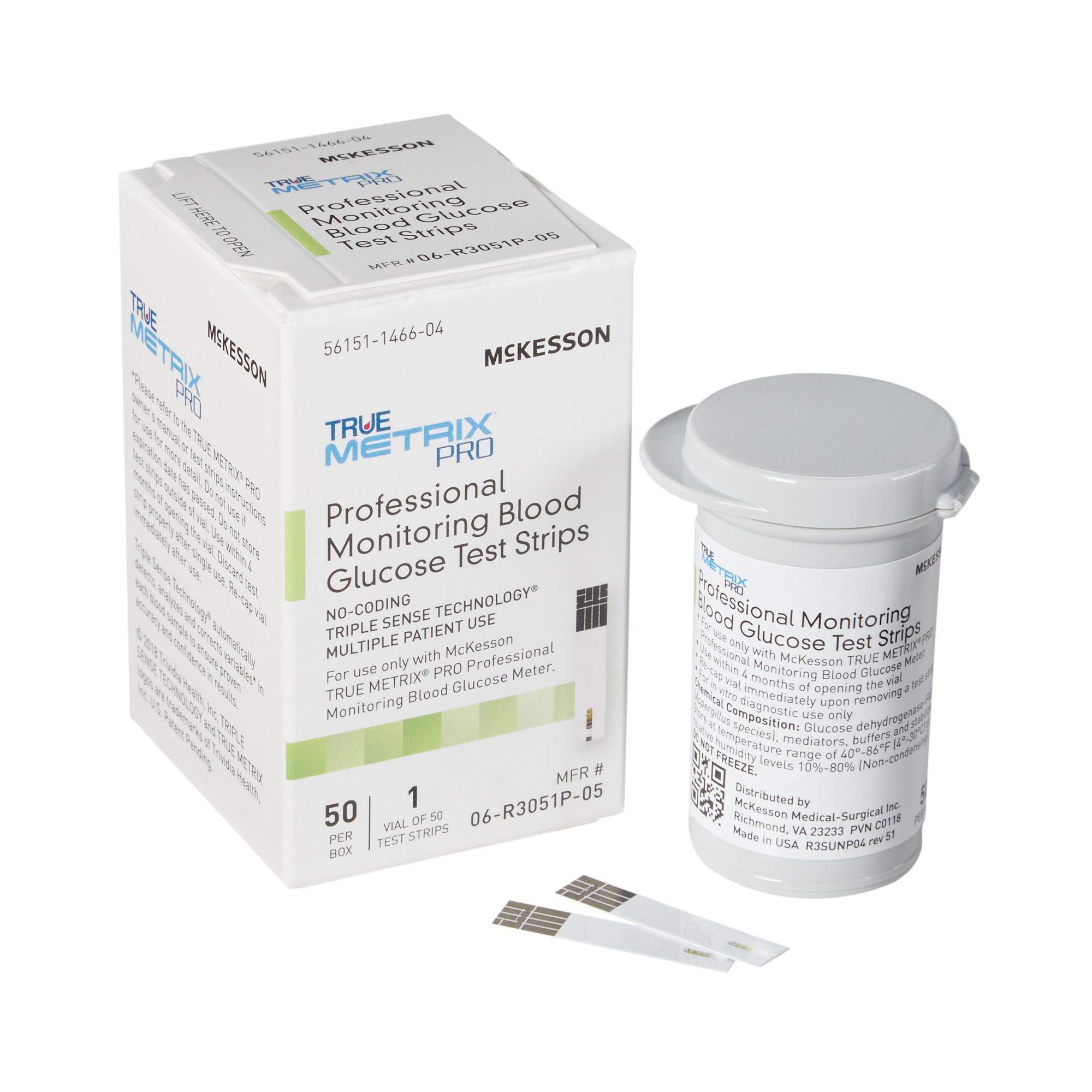 McKesson True METRIX Blood Glucose Test Strips for Diabetes [50 Strips] Professional Monitoring System, Multiple Patient Use