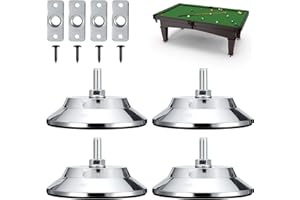 NODAAIIE 4 PCS Heavy Duty Billiard Table Leg Levelers, Adjustable Height 5 Inch Metal Leveling Feet, Furniture Leveling Risers with PE Base for Pool Table, Soccer Table, Air Hockey Table