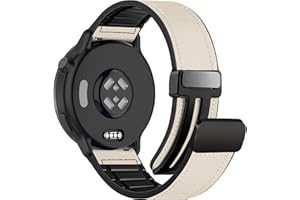 Farluya 22mm Magnetic Leather Band Compatible with Garmin Venu 3 45mm Watch Band/Venu 4 45mm/Venu 2/Vivoactive 4,Quick Releas