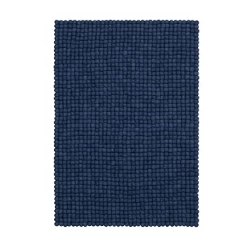 Myfelt Alva Filzkugelteppich Eckig 100 X 70 Cm Blau Amazon De