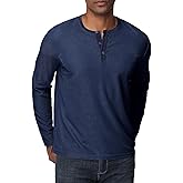 KateModa Men's Henley Shirts Long Sleeve Waffle Casual Pullover T-Shirts Basic Textured Button Lightweight Shirts Top