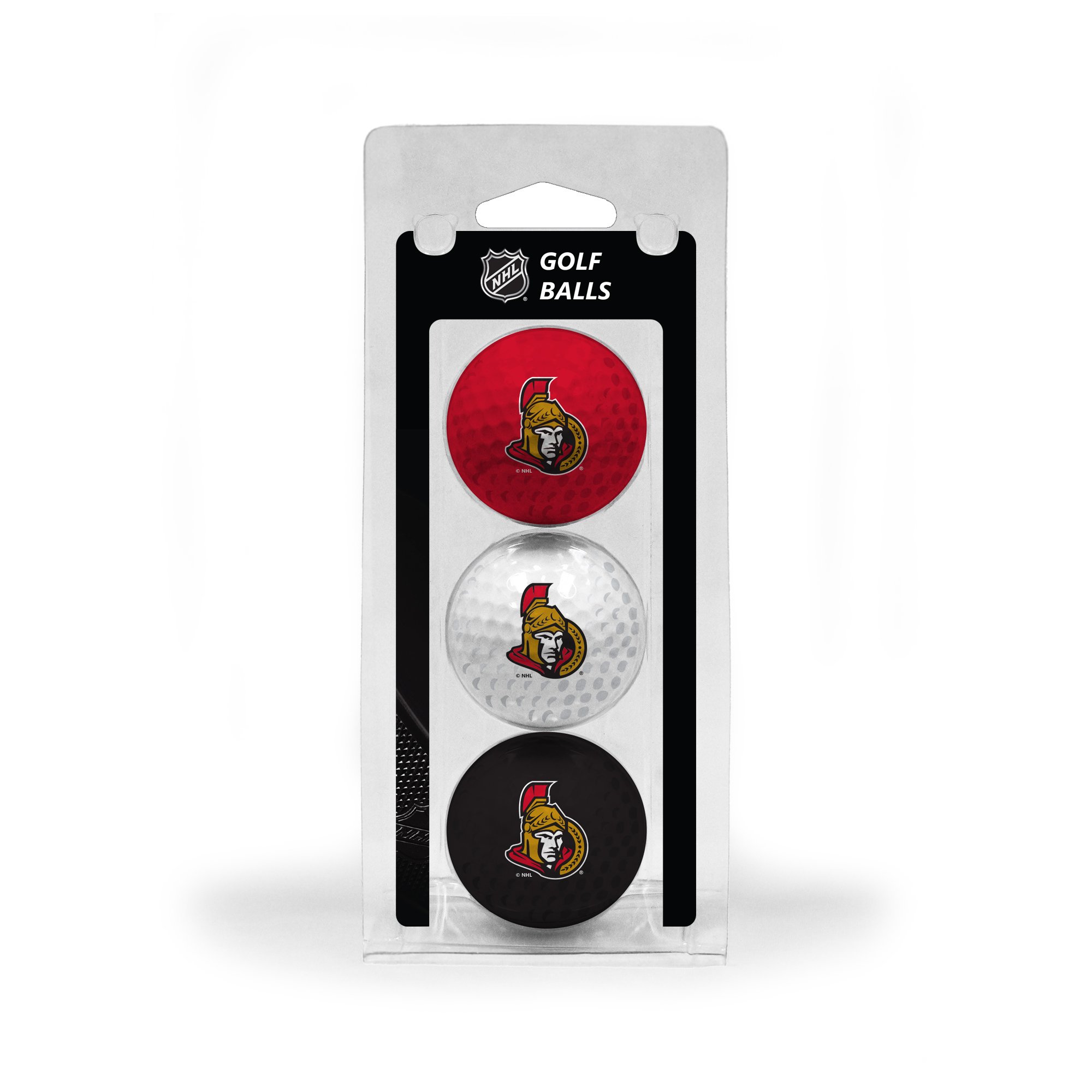 Team Golf NHL Ottawa Senators 3 Golf Ball Pack Regulation Size Golf Balls, 3 Pack, Full Color Durable Team Imprint