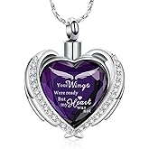 Imrsanl Cremation Jewelry for Ashes Pendant - Crystal Heart Urn Necklace with Mini Keepsake Urn Memorial Ash Jewelry