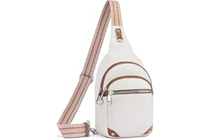 Lexiyat Anti Theft Crossbody Bags for Women Travel Chest Sling Bag Leather RFID Purse Fanny Pack Beige