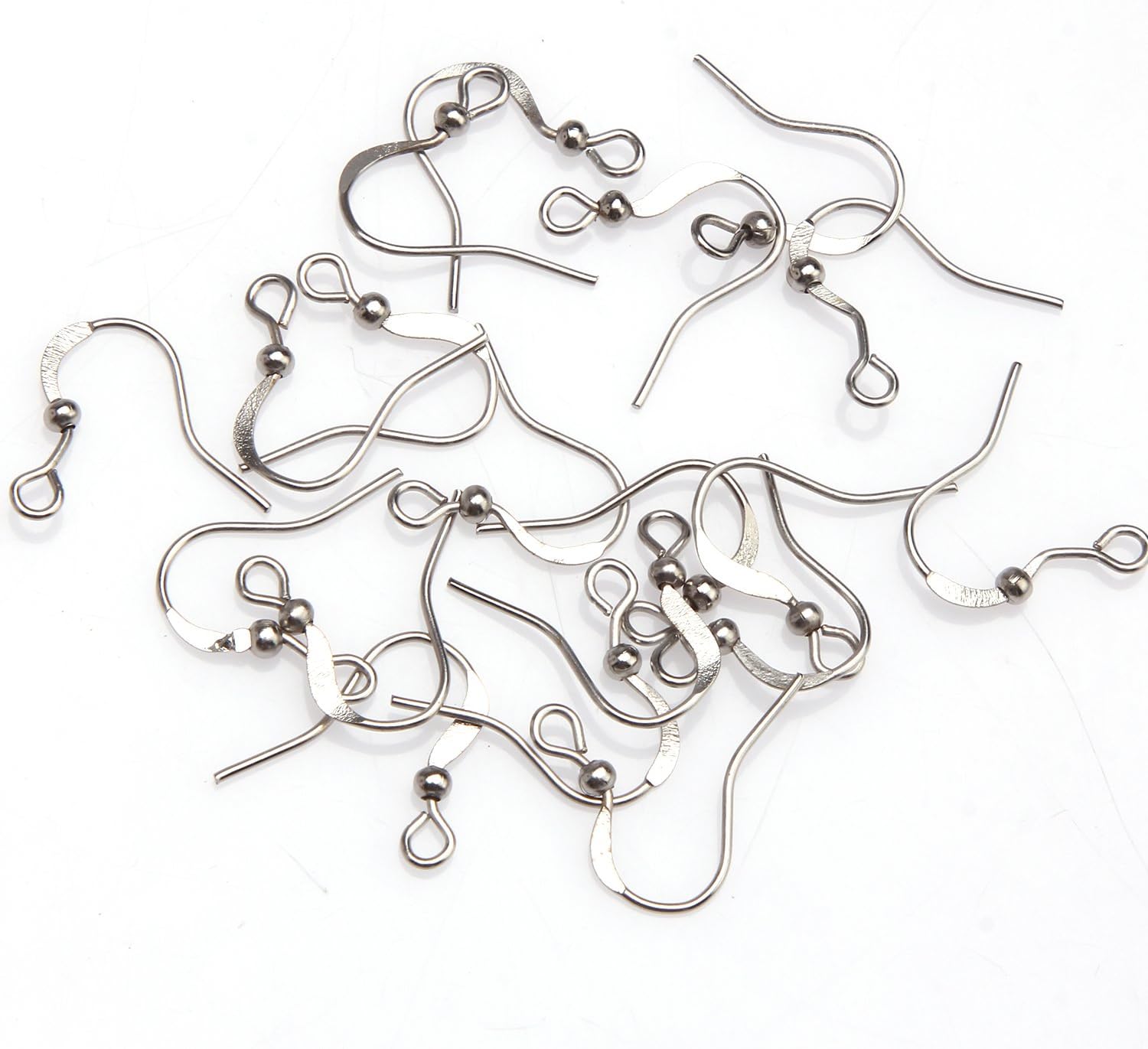 ILOVEDIY 100Pcs Dark Silver Earring Hooks Hypo-allergenic for Jewelry Making-Different Style