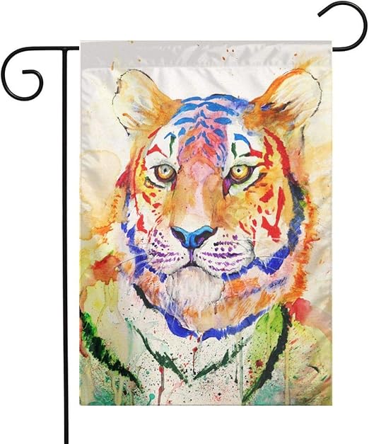 Amazon Com Watercolor Painting Forest Tiger Garden Flags Home