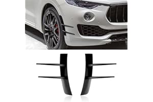 HEVLE 2PCS Car Spoiler Canards Kit, Front Bumper Splitter, Fender Side Vents Stickers Soft Fins Spoiler Kit, Universal Car Exterior Accessories Decoration Strip for Body Hood Side Wing (Black)