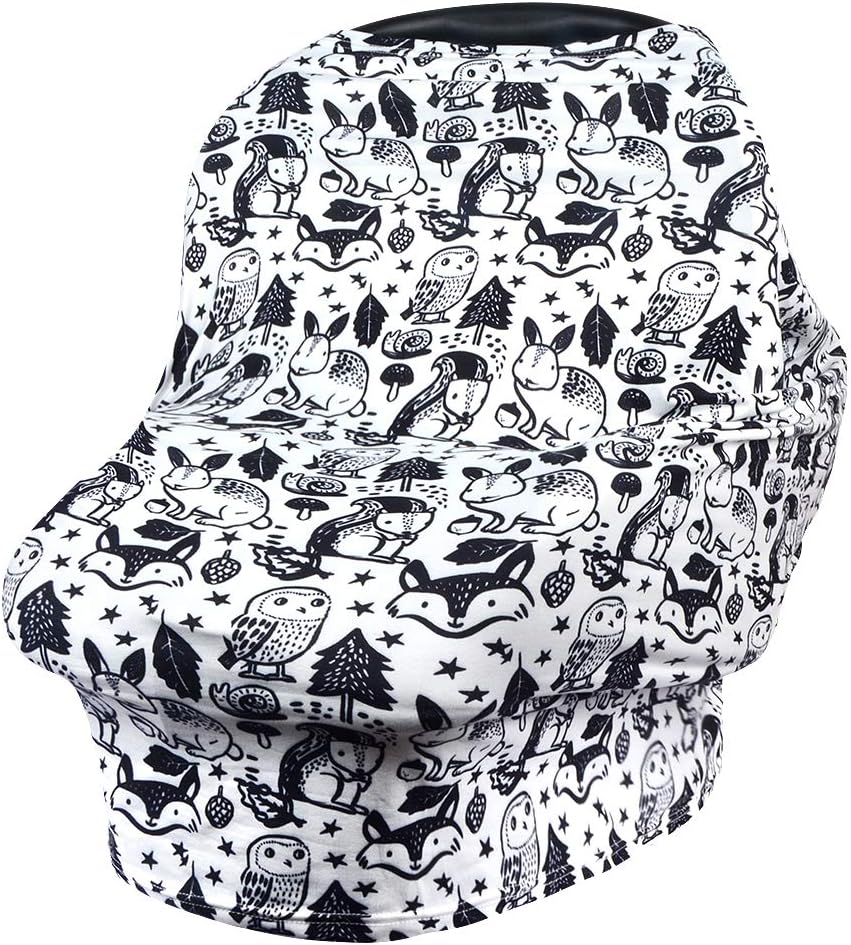 VIVOTE Nursing Cover for Breastfeeding Baby Carseat Cover Infant Nursing Scarf Privacy Protection Multi Use Baby Seat Cover for Shopping Cart, High Chair, Stroller, Stretchy, Breathable, Lightweight