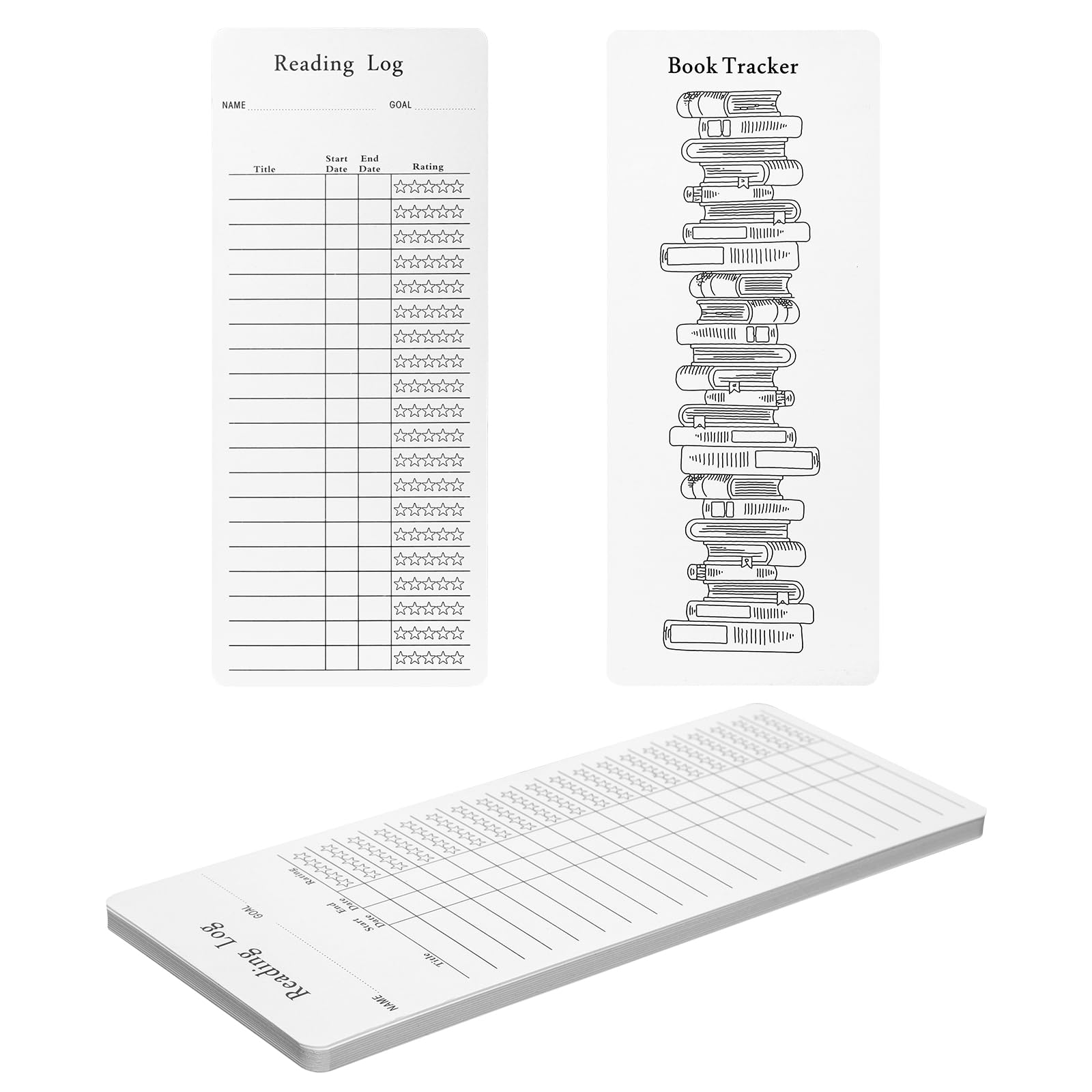 12pcs Reading List Bookmark, Coloring Book Tracker & Rating Reading Log Funny Reading List Page Marker Blank Library Cards Creative Book Accessories for Book Lovers Students Teachers