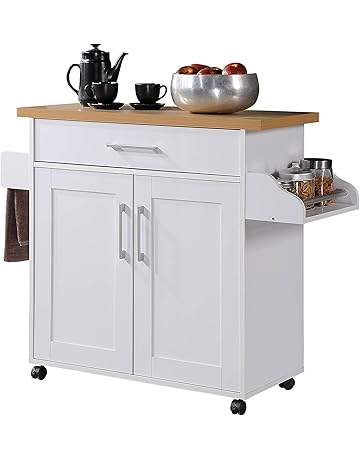 Golden Oak Tableware Kitchen Island hodedah kitchen island with spice rack towel rack drawer white with beech top