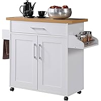 Hodedah Kitchen Island with Spice Rack Towel Rack & Drawer
