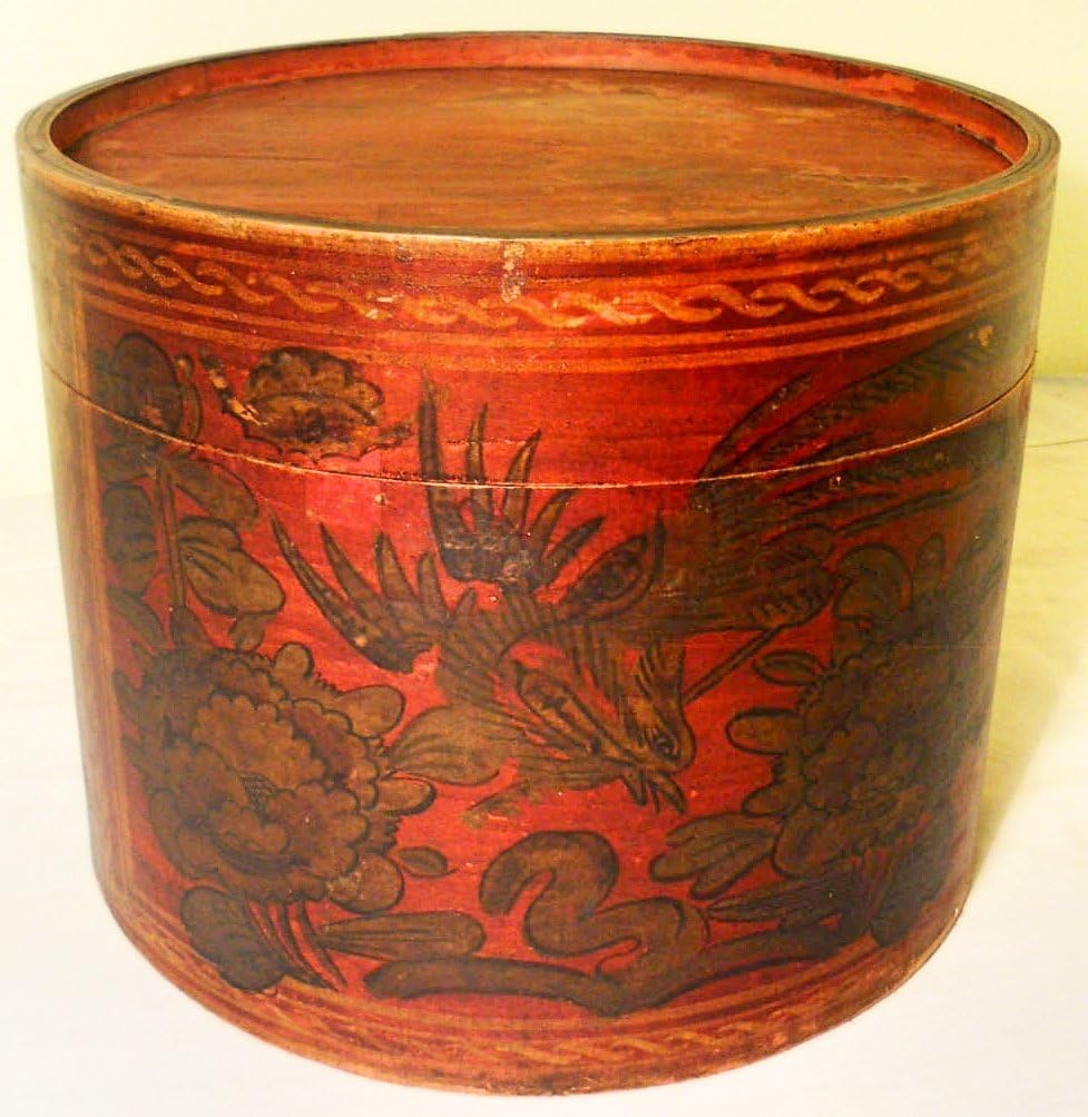 Antique Chinese Bamboo Hat Box (2778), Circa 18501899
