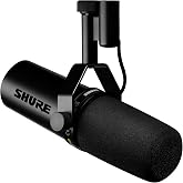 Shure SM7dB Dynamic Vocal Mic with Preamp for Streaming - Black | Dynamic vocal mic with built-in preamp for streaming, podcasting and recording; warm smooth sound, rugged build