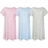 Ramede 3 Pieces Hospital Gown for Women Cotton Labor Delivery Gown for Hospital Maternity Pink Blue Grey