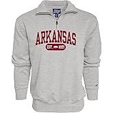 Blue 84 NCAA mens Quarter Zip Sweatshirt Twill Applique Grey
