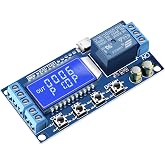 DROK Timer Relay - 5V/12V/24V Time Delay Relay Switch Delay-Off Cycle Timer 0.01s-9999mins with LCD Display Support Micro USB 5V Power Supply